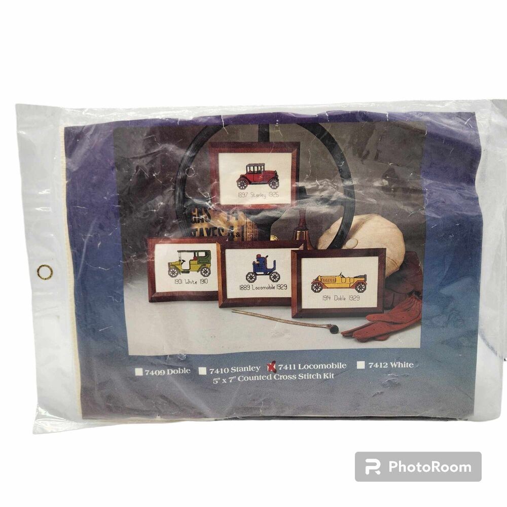 Creative Expressions Cross Stitch Kit #7411 Locomobile Antique Auto Car NOS Seal